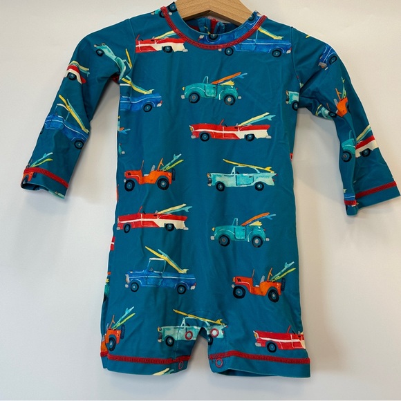 Hatley Rashguard 9-12M Long Sleeve Shorts Snaps Swim Suit‎ Unisex beach cars - Picture 1 of 6